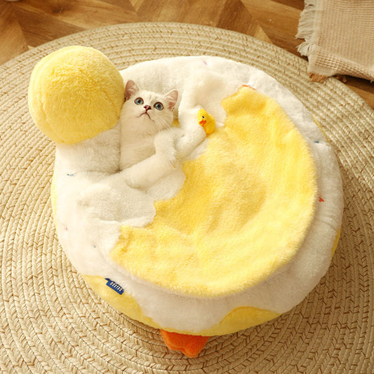 All-Season Warm Cute Cat Bed – Soft Cozy Pet Sleeping Nest