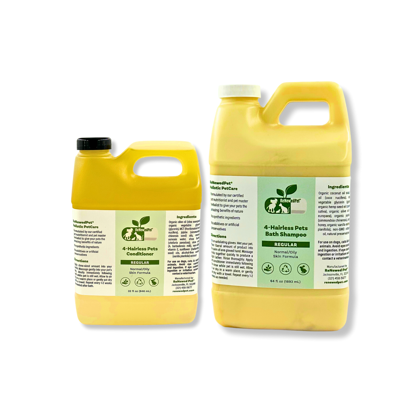 4-Hairless Pets Regular Shampoo & Conditioner – Gentle Pet Care