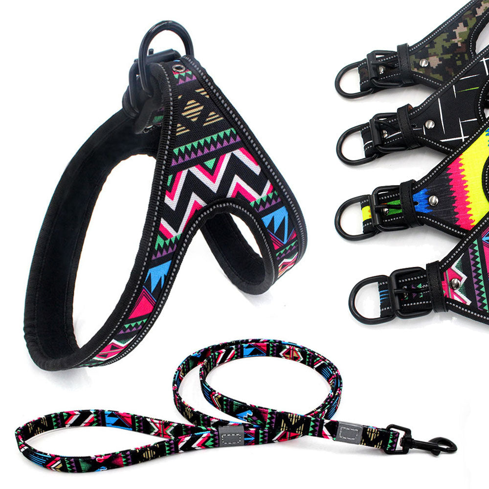 Night-Safe Dog Harness & Leash Set – Reflective Walking Gear