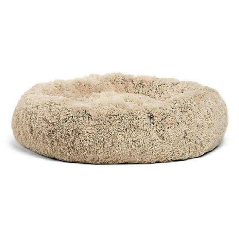 Round Plush Dog Bed – Soft Cozy Bed for Small Pets