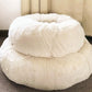 Round Plush Dog Bed – Soft Cozy Bed for Small Pets