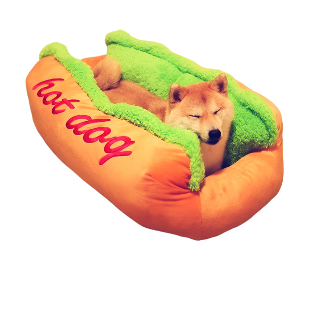 Japanese Akita Hot Dog Bed – Cozy Plush Lounger for Dogs