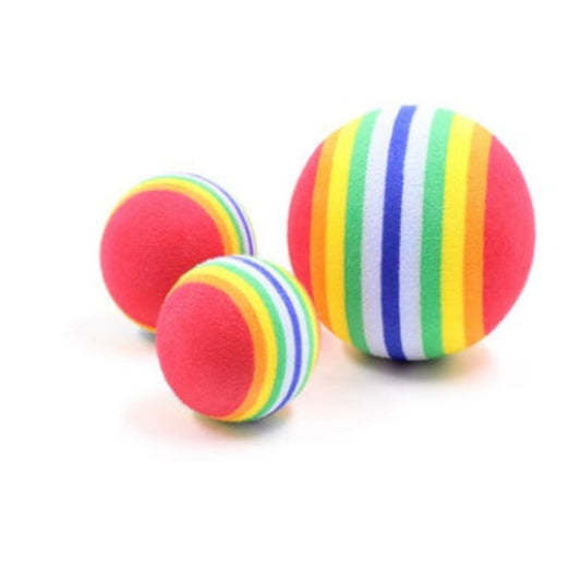 Soft Rainbow Sponge Ball Toy – Lightweight Dog Play Toy