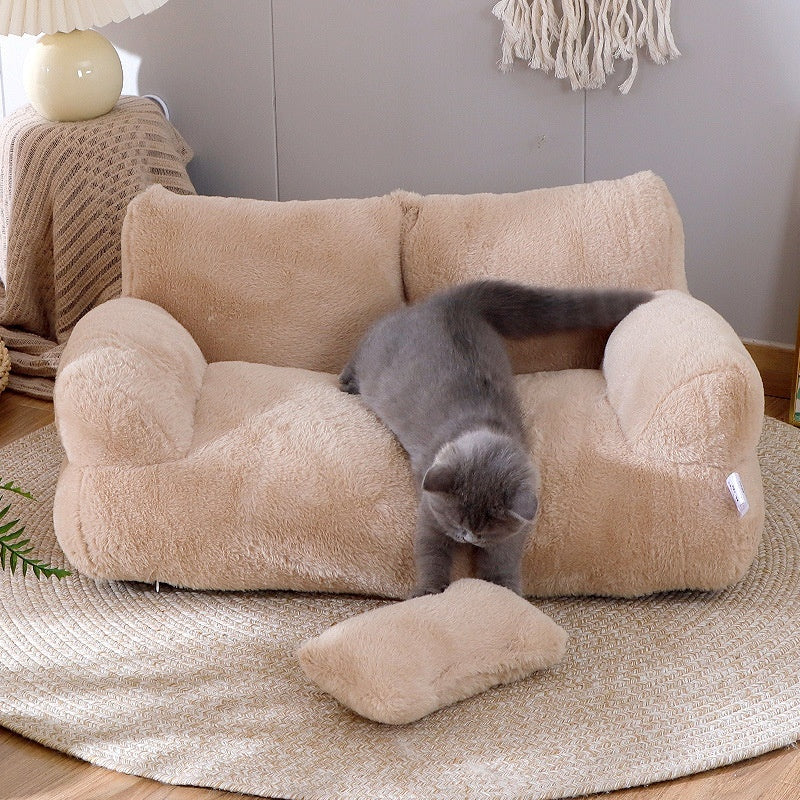 Luxury Warm Pet Sofa Bed – Plush Lounger for Dogs & Cats