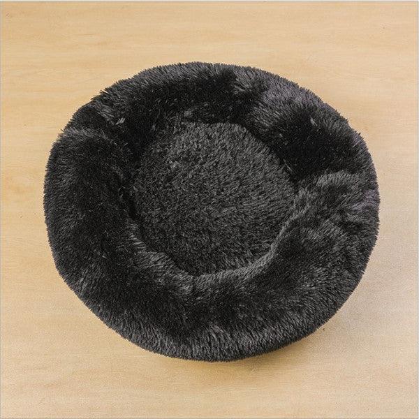 Round Plush Dog Bed – Soft Cozy Bed for Small Pets