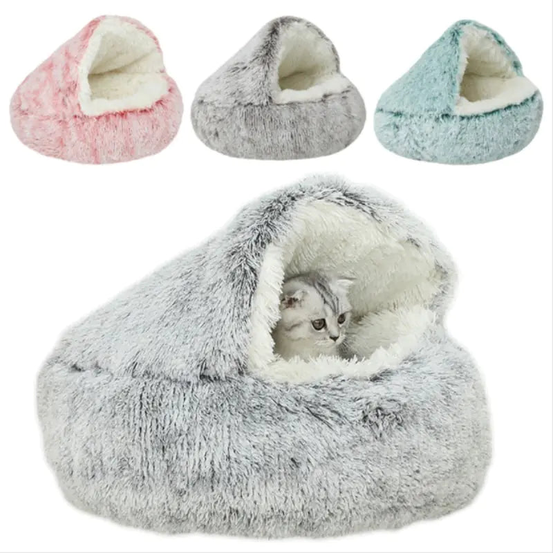 Plush Self-Warming Pet Bed – Cozy Indoor Bed for Cats & Small Dogs