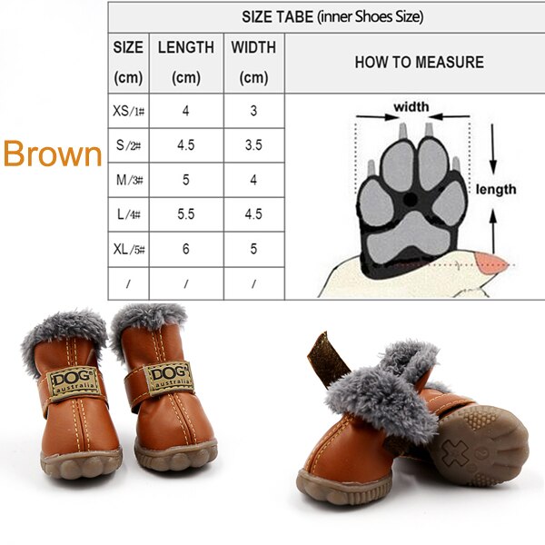 Waterproof Fleece-Lined Dog Snow Boots – Warm Winter Paw Protection
