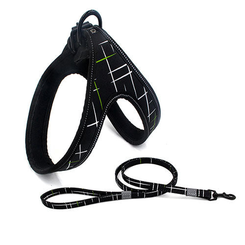 Night-Safe Dog Harness & Leash Set – Reflective Walking Gear