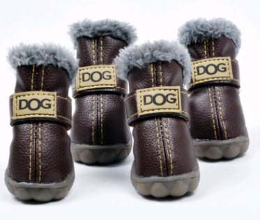 Waterproof Fleece-Lined Dog Snow Boots – Warm Winter Paw Protection