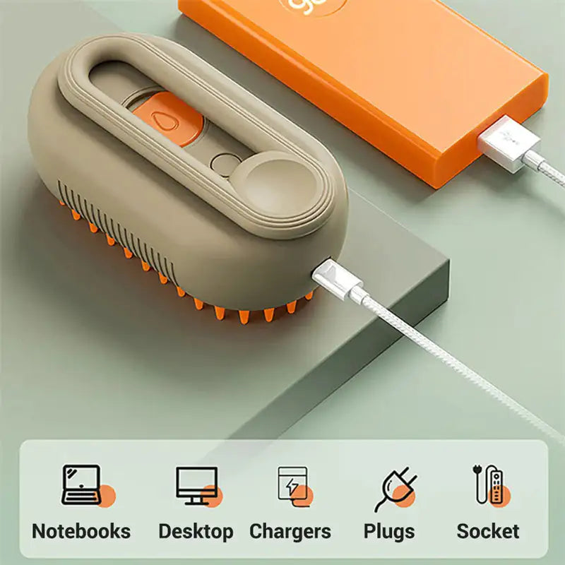 3-in-1 Electric Steam Brush – Cat & Dog Grooming Comb