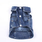 Pet Dog Cat Blue Denim Jeans Jacket Coat Vest