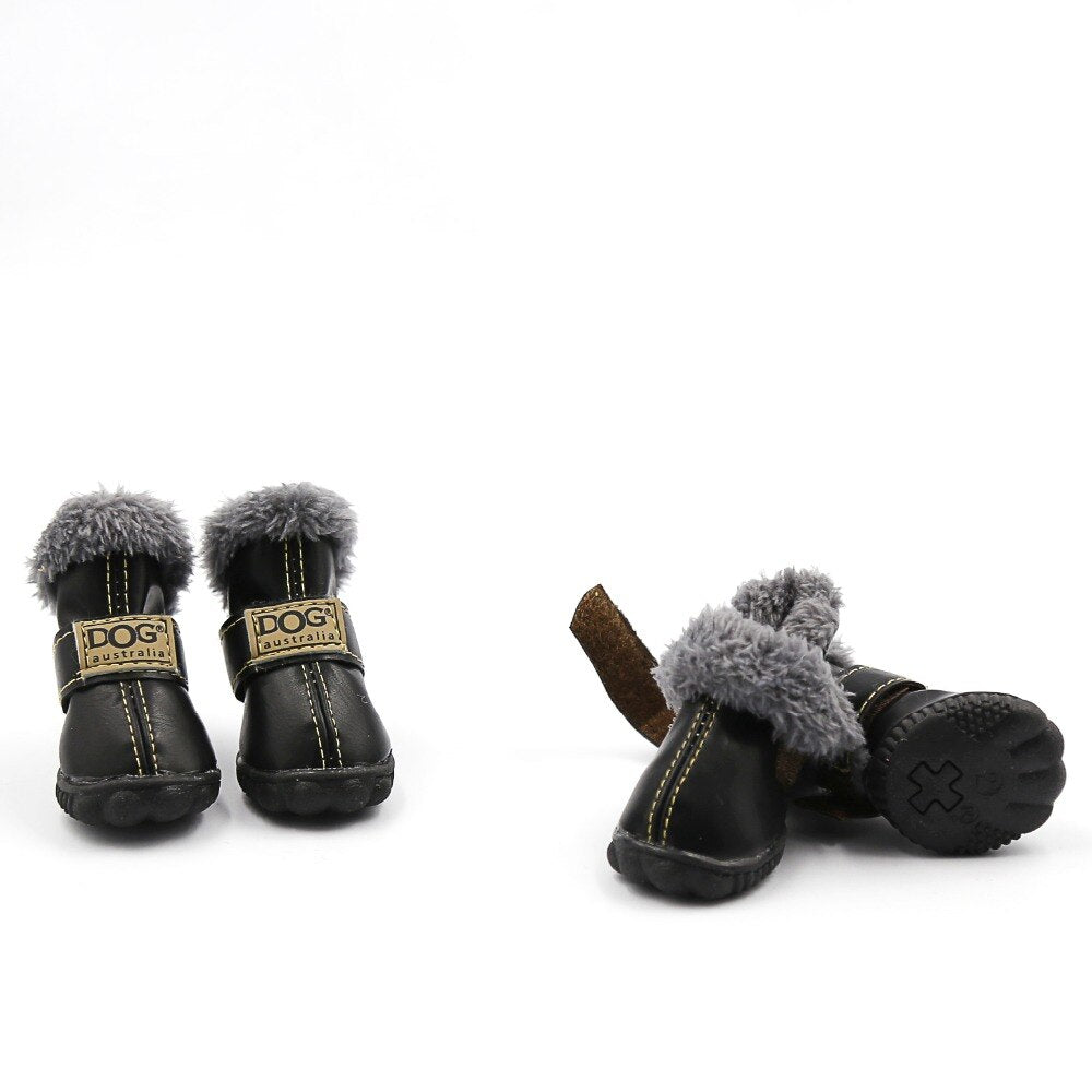 Waterproof Fleece-Lined Dog Snow Boots – Warm Winter Paw Protection