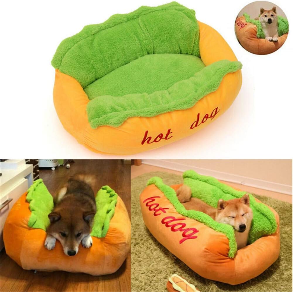 Japanese Akita Hot Dog Bed – Cozy Plush Lounger for Dogs
