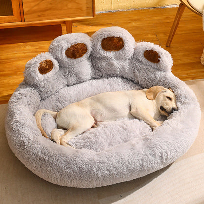 Fleece-Lined Large Dog Bed – Warm Cozy Pet Lounger