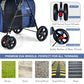 4-in-1 Double Pet Stroller with Detachable Carrier and Travel Carriage
