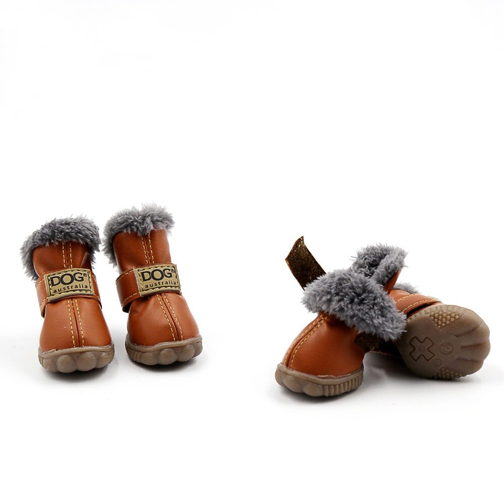 Waterproof Fleece-Lined Dog Snow Boots – Warm Winter Paw Protection