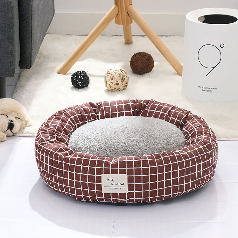 Flax Tart Comfy Pet Bed – Soft Cozy Lounger for Cats & Dogs