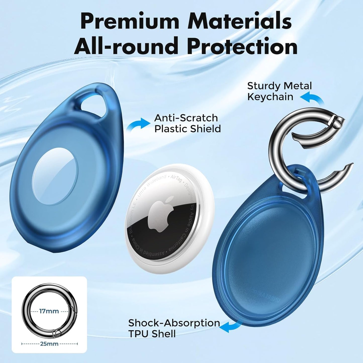 UNBREAKcable AirTag Holder – 4-Pack Waterproof Case for Pet Collars & Keys