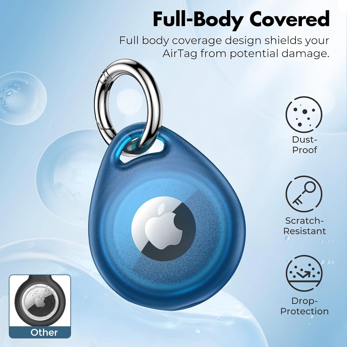 UNBREAKcable AirTag Holder – 4-Pack Waterproof Case for Pet Collars & Keys