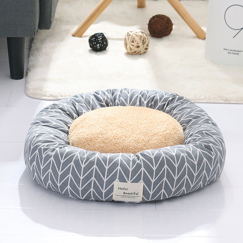 Flax Tart Comfy Pet Bed – Soft Cozy Lounger for Cats & Dogs