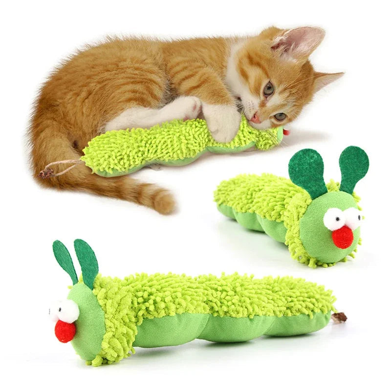Caterpillar Catnip Chew Toy – Interactive Silvervine Molar Toy