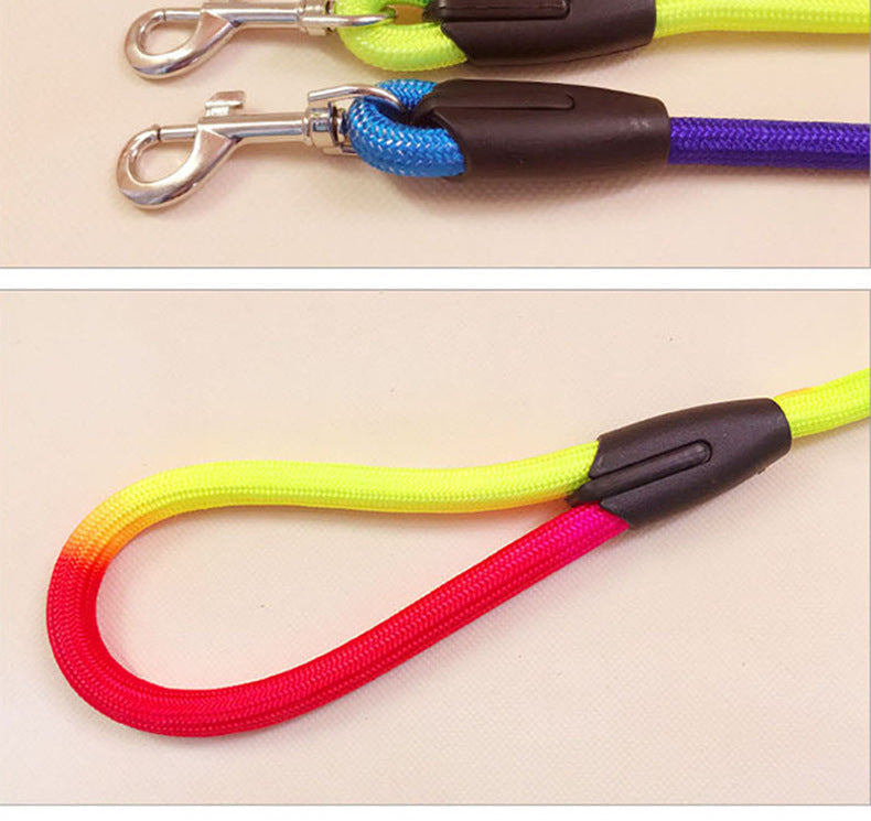 Colorful Nylon Round Dog Leash – Hand-Held Pet Leash