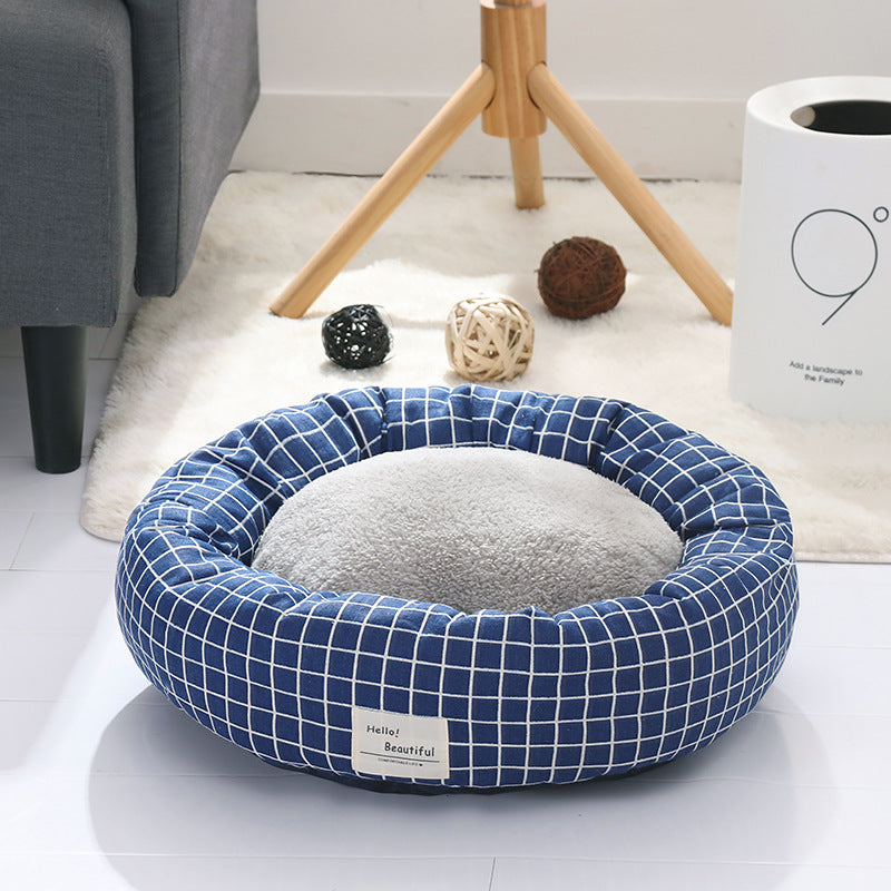 Flax Tart Comfy Pet Bed – Soft Cozy Lounger for Cats & Dogs