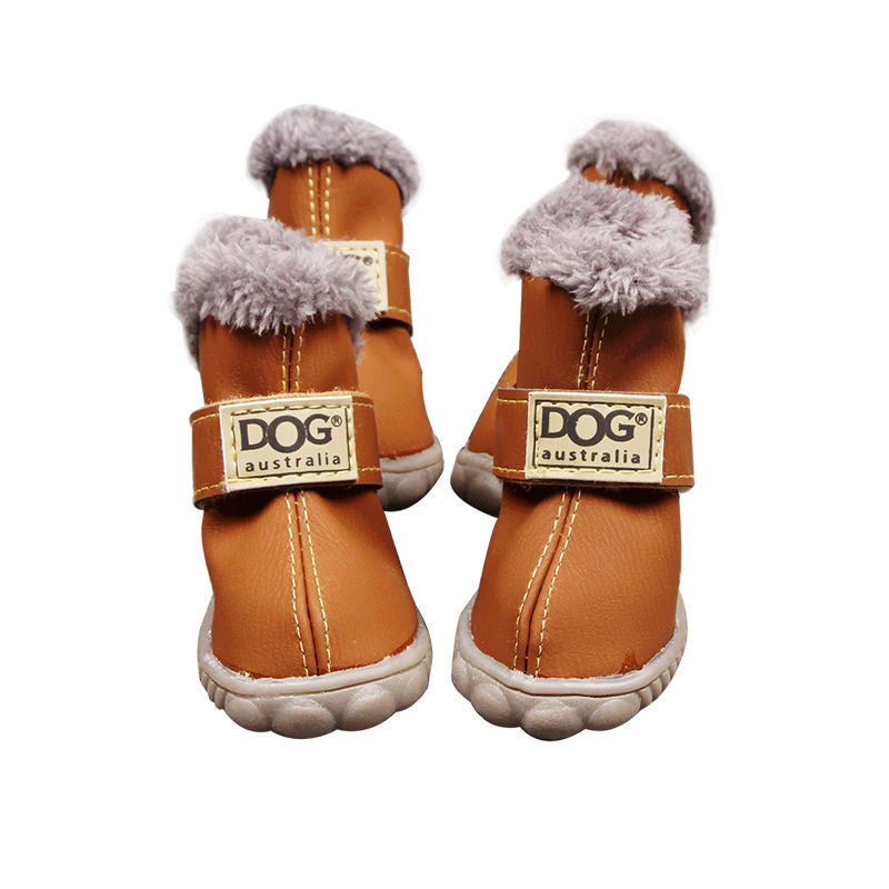 Waterproof Fleece-Lined Dog Snow Boots – Warm Winter Paw Protection
