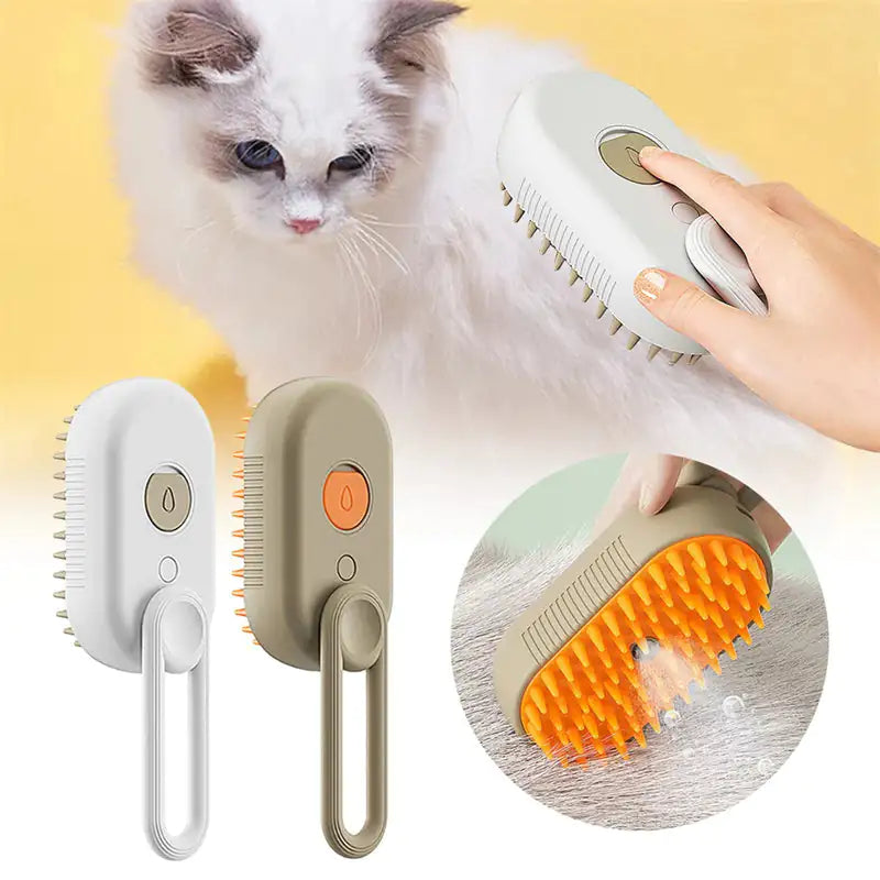 3-in-1 Electric Steam Brush – Cat & Dog Grooming Comb