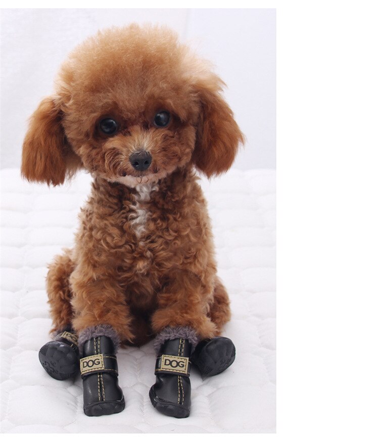 Waterproof Fleece-Lined Dog Snow Boots – Warm Winter Paw Protection