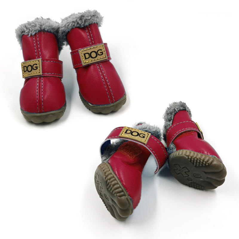 Waterproof Fleece-Lined Dog Snow Boots – Warm Winter Paw Protection