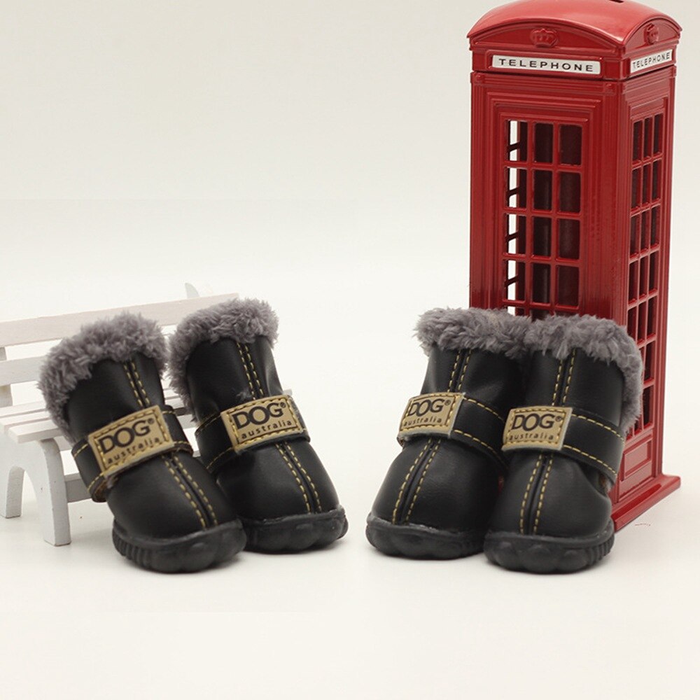 Waterproof Fleece-Lined Dog Snow Boots – Warm Winter Paw Protection