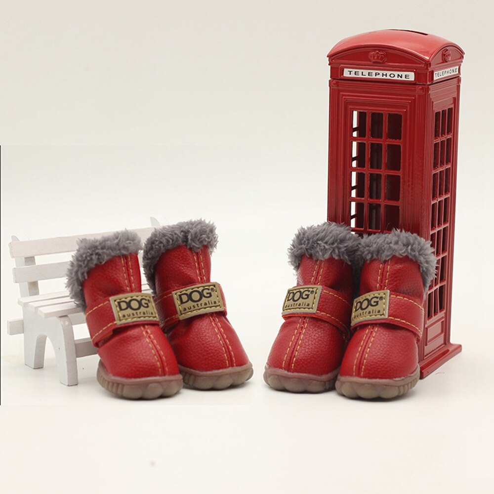 Waterproof Fleece-Lined Dog Snow Boots – Warm Winter Paw Protection