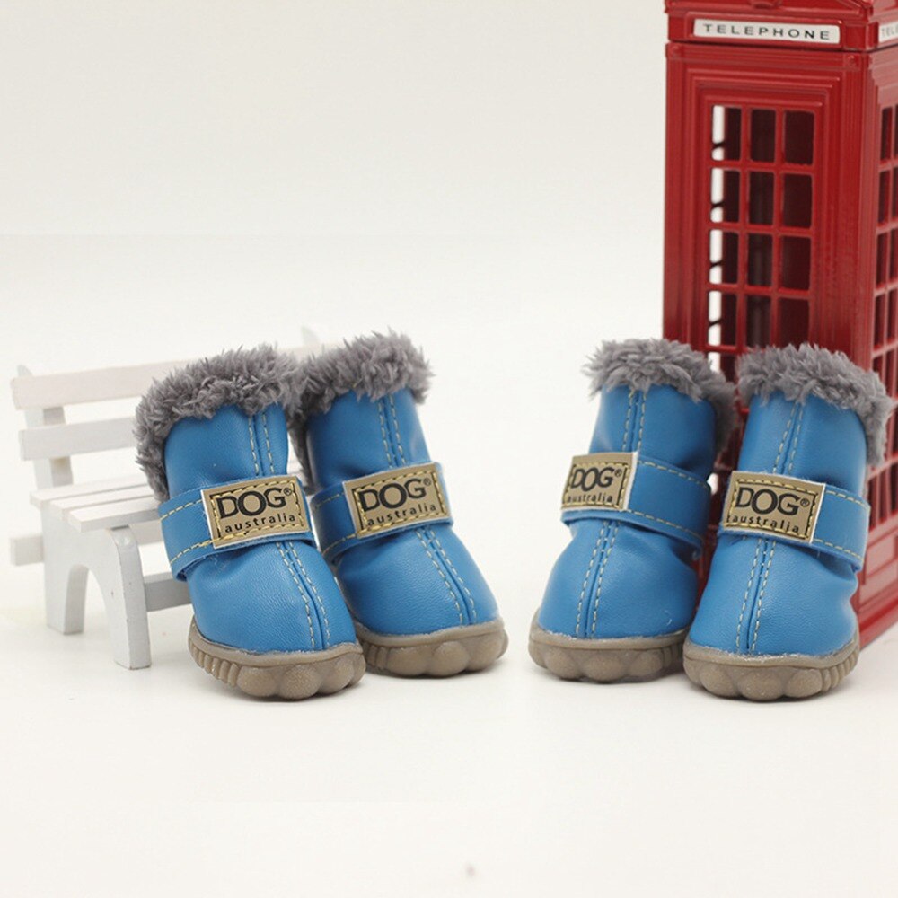 Waterproof Fleece-Lined Dog Snow Boots – Warm Winter Paw Protection