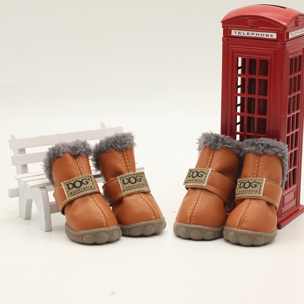 Waterproof Fleece-Lined Dog Snow Boots – Warm Winter Paw Protection