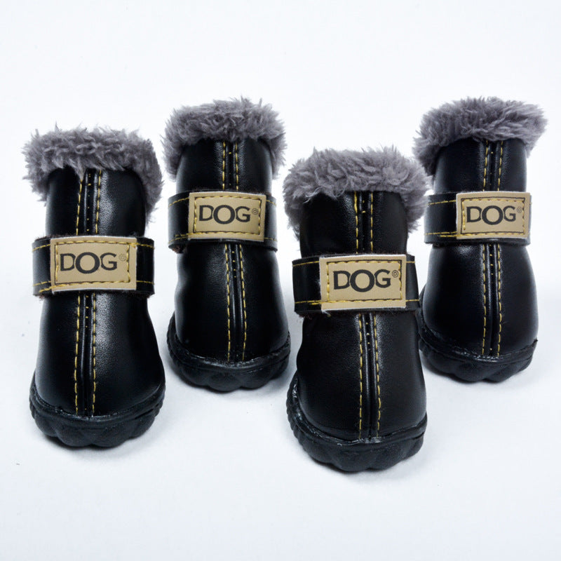 Waterproof Fleece-Lined Dog Snow Boots – Warm Winter Paw Protection