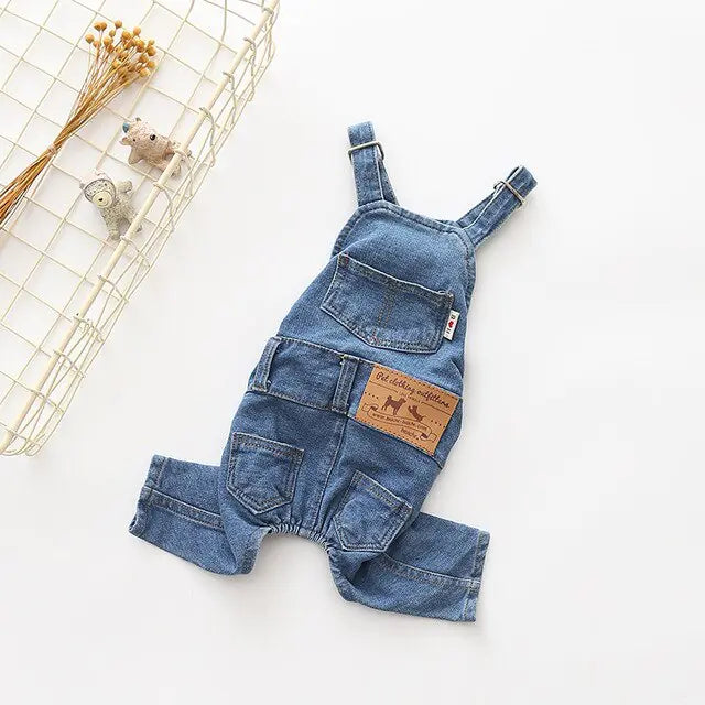 Denim Pet Dog Jumpsuit – Stylish Dog Outfit