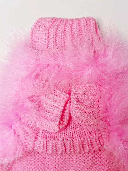 Feathered Luxury Pet Sweater – Haute Couture Dog & Cat Apparel