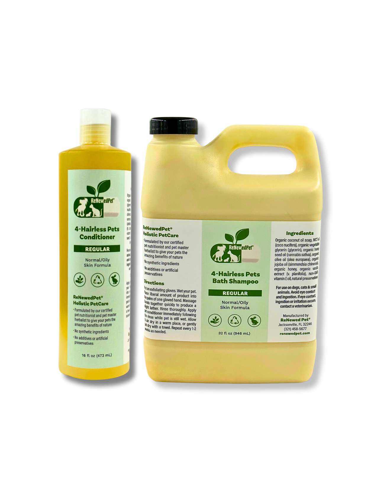 4-Hairless Pets Regular Shampoo & Conditioner – Gentle Pet Care