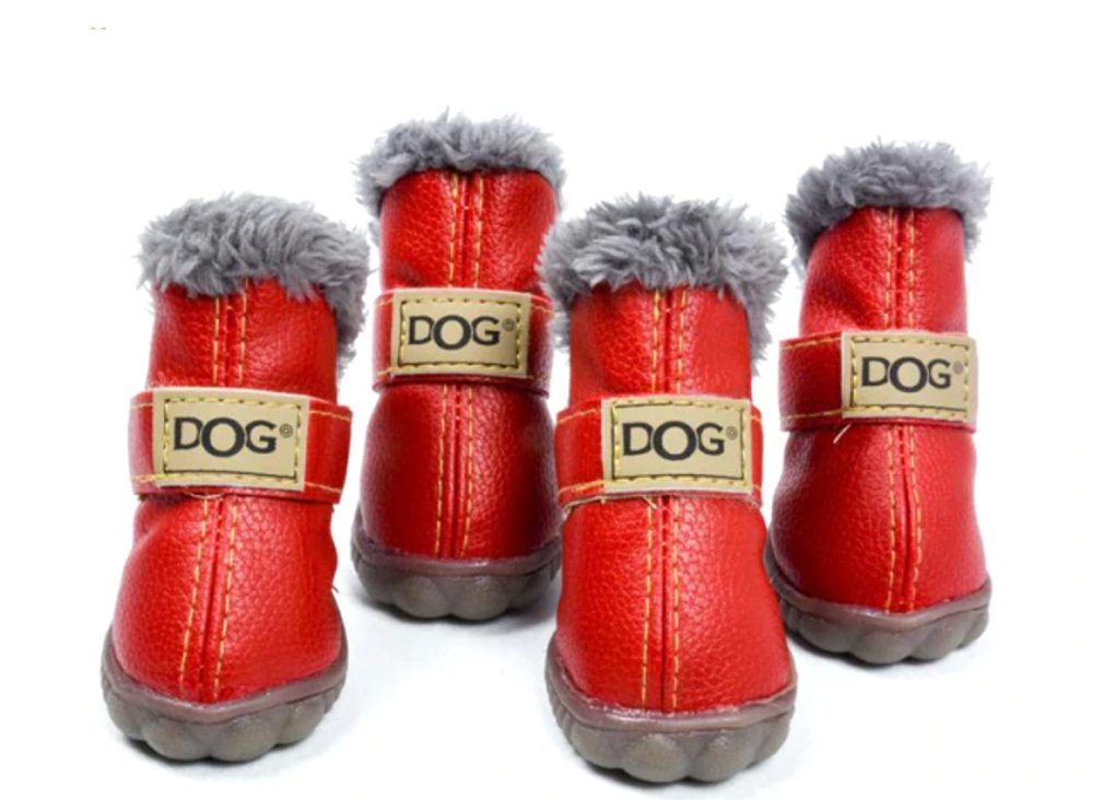 Waterproof Fleece-Lined Dog Snow Boots – Warm Winter Paw Protection