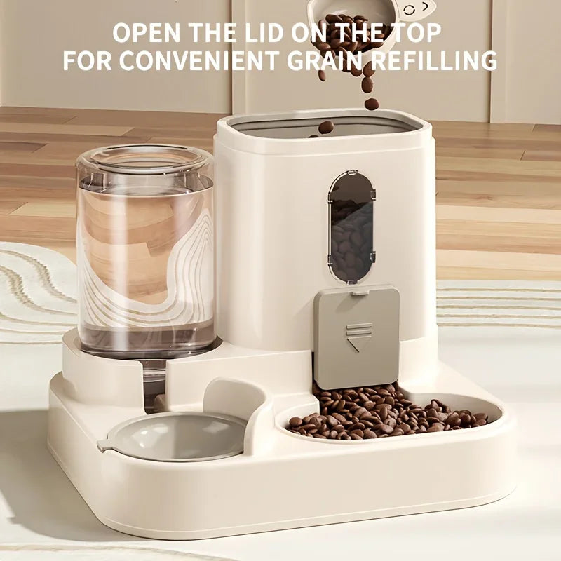 2-in-1 Automatic Pet Food & Water Dispenser – Smart Feeding Solution