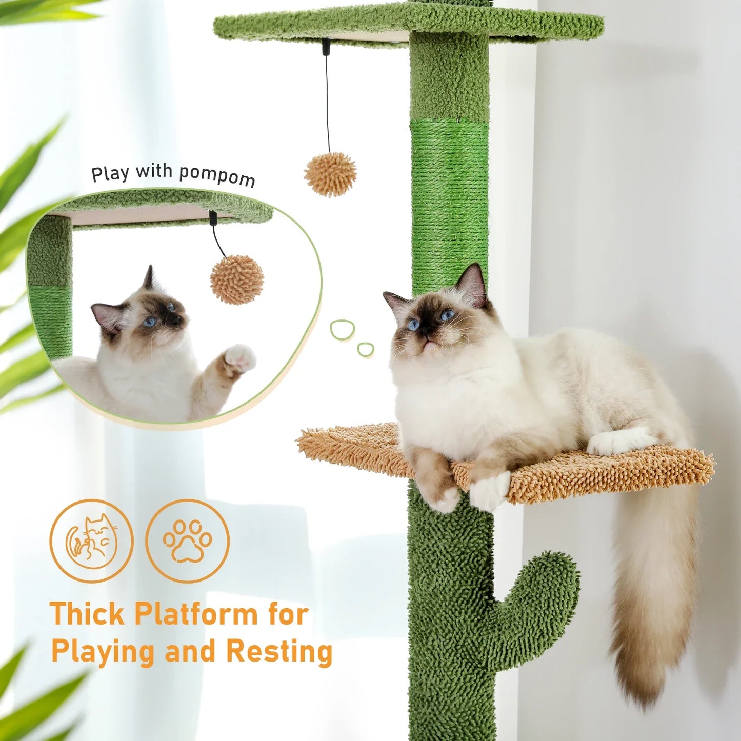 5-Tier Cat Tree Tower – Scratching Posts & Hammock Included