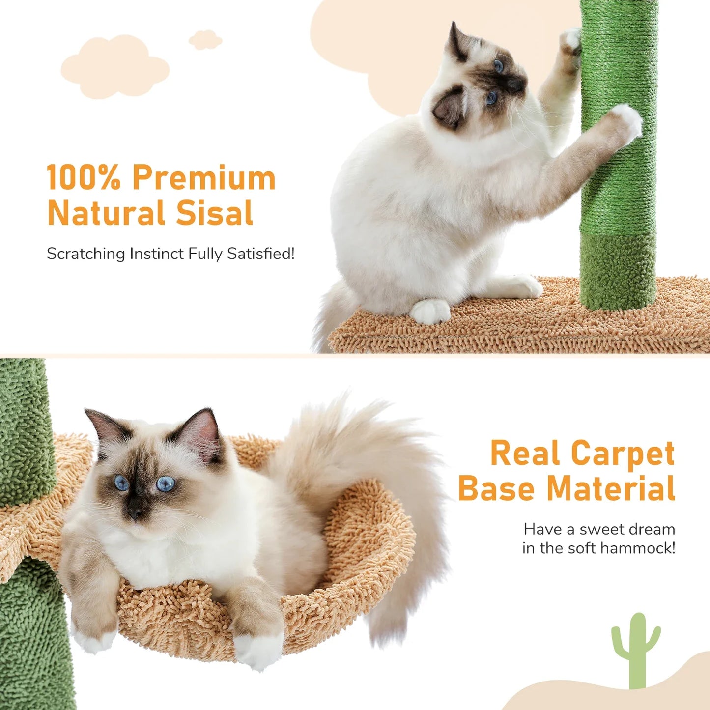 5-Tier Cat Tree Tower – Scratching Posts & Hammock Included