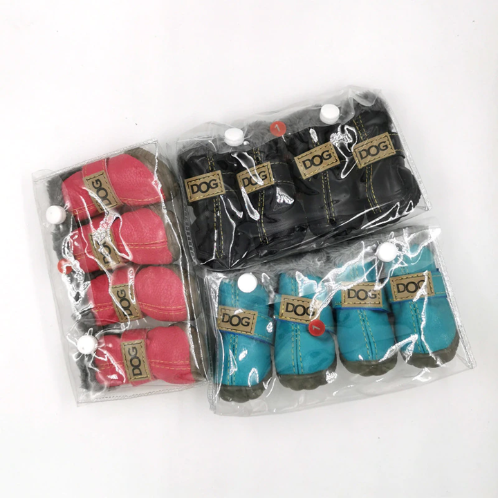 Waterproof Fleece-Lined Dog Snow Boots – Warm Winter Paw Protection