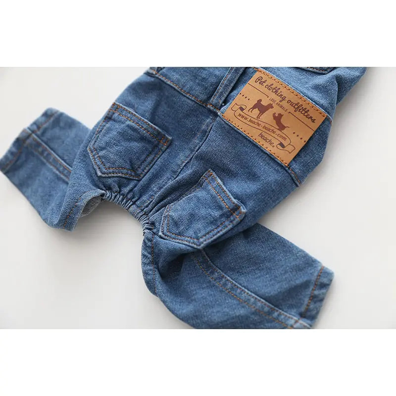 Denim Pet Dog Jumpsuit – Stylish Dog Outfit