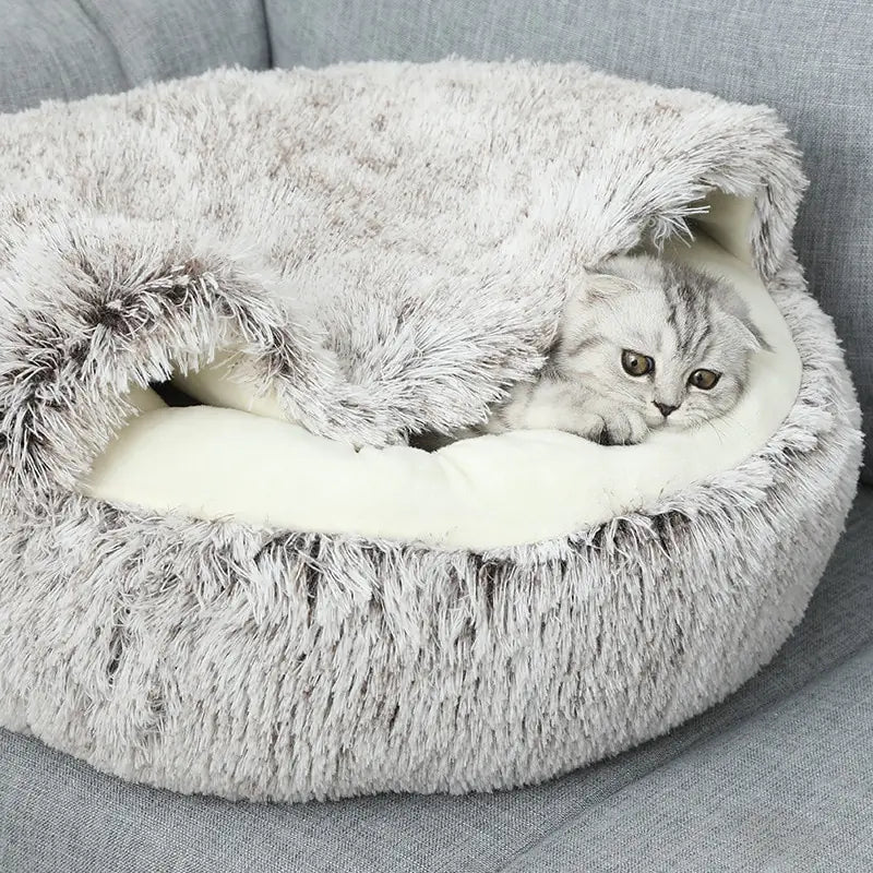 Plush Self-Warming Pet Bed – Cozy Indoor Bed for Cats & Small Dogs