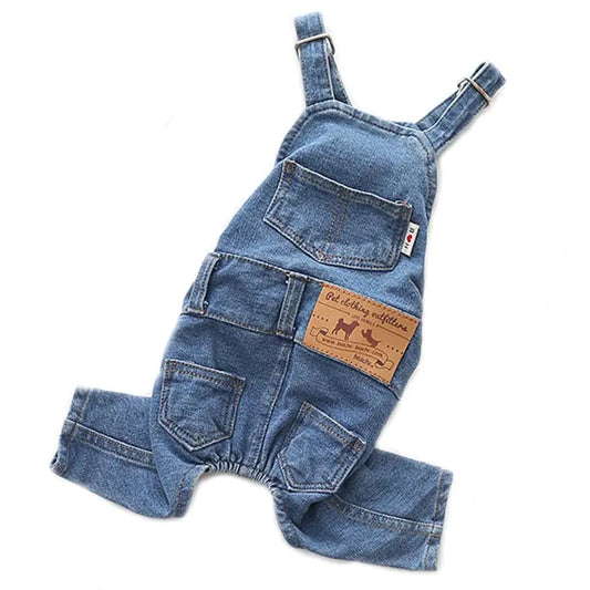 Denim Pet Dog Jumpsuit – Stylish Dog Outfit