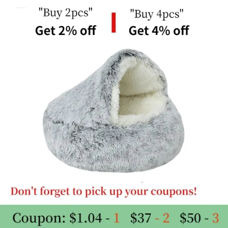 Plush Self-Warming Pet Bed – Cozy Indoor Bed for Cats & Small Dogs