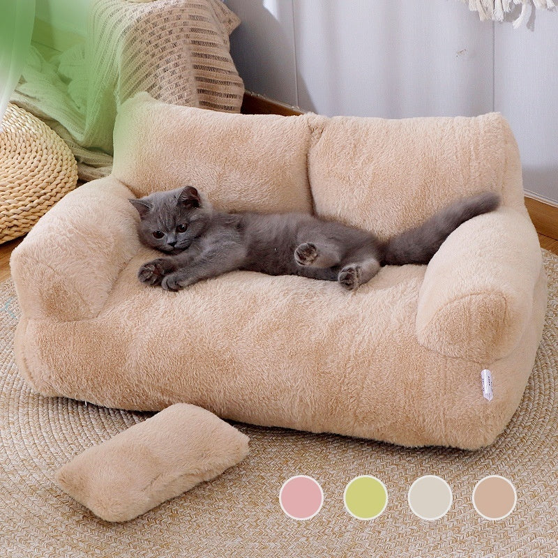 Luxury Warm Pet Sofa Bed – Plush Lounger for Dogs & Cats