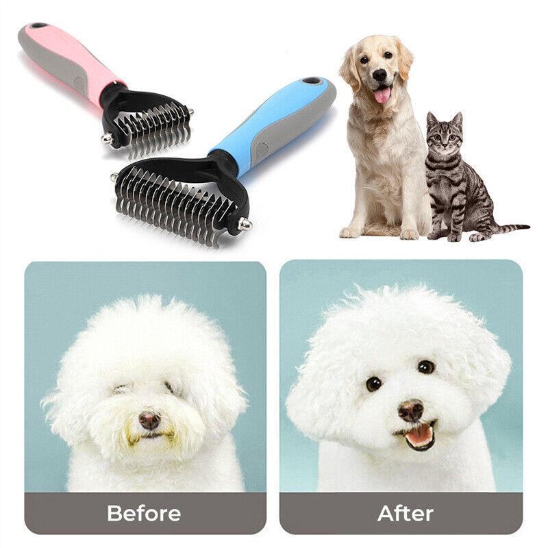 Double-Sided Pet Grooming Tool – Brush & Comb for Dogs & Cats